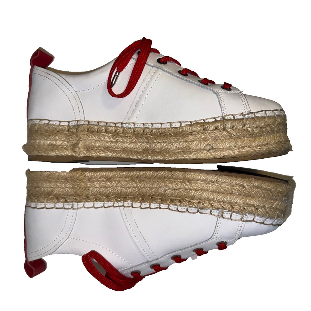 Sam Edelman Women's White Carleigh Platform Espadrille Sneakers US Size 8 EU 38